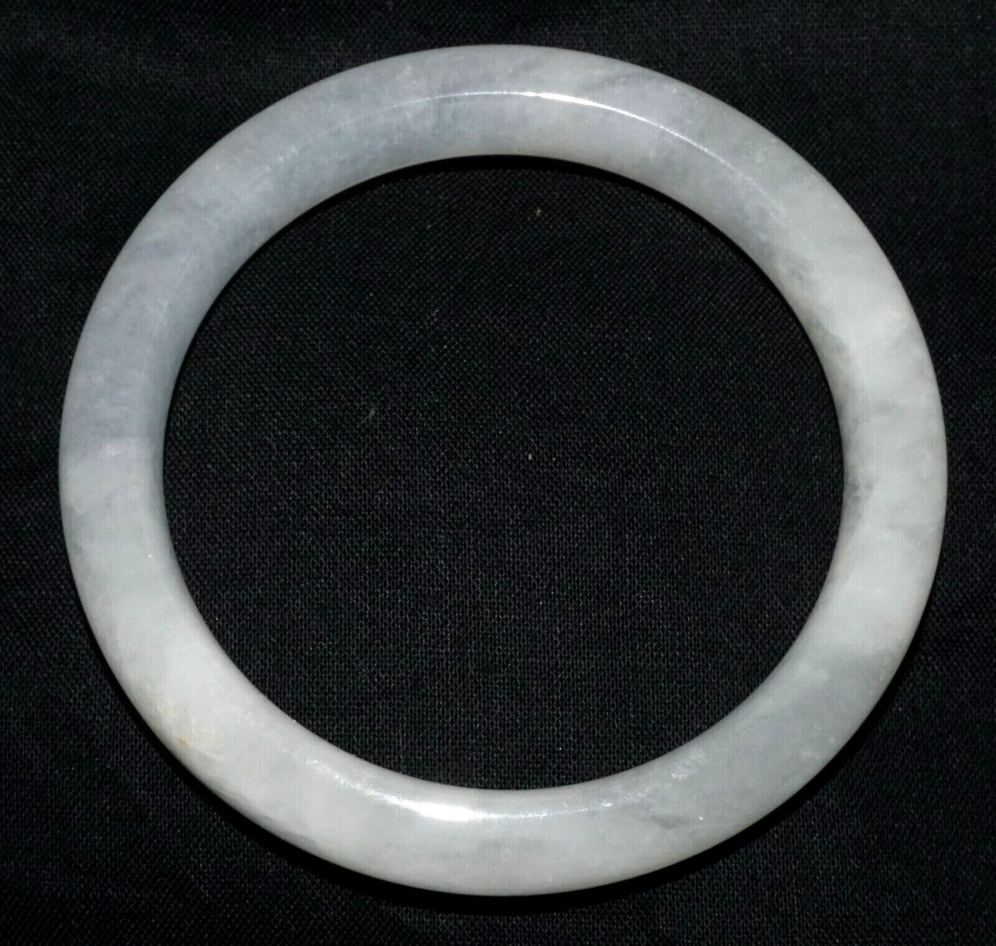 Vintage Chinese Semi Translucent White Jadeite Jade Bangle Bracelet (LeS) G11