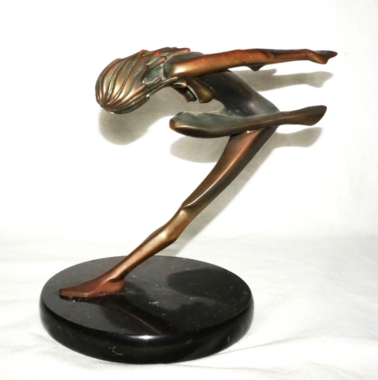 Vintage US Bronze Sculpture 51/100 Nude Dancer by Tom Bennett (b.1928) (InS)