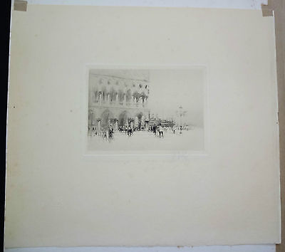 1920 RUSSIAN/SCOTTISH ETCHING PRINT "THE DOGE'S PALACE" by WILLIAM WALCOT (Daw)