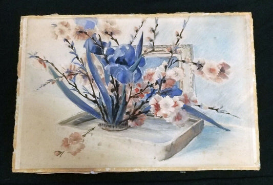 California Watercolor Still Life Floral Painting Frederic Johnston (1890-1953)