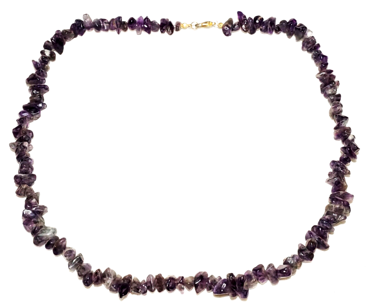 Vintage Fluorite Pebble Bead Necklace w. Gold Plated Clasp (BeM)#8