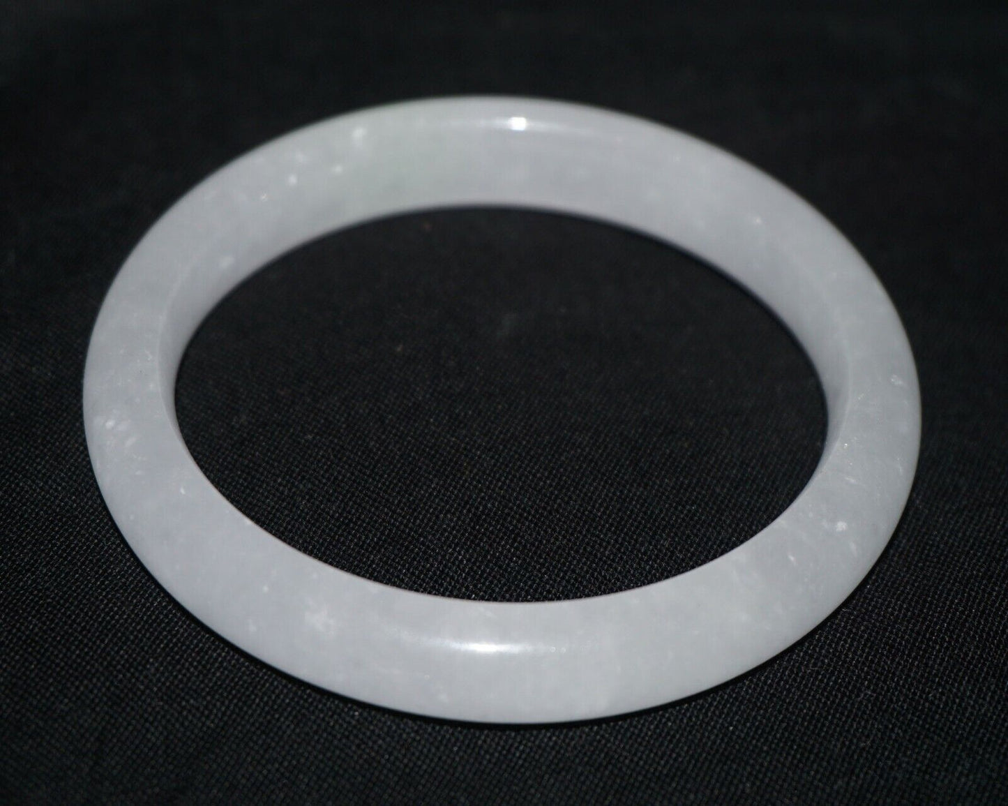 Vintage Chinese Semi Translucent White Jadeite Jade Bangle Bracelet (NoN) B1