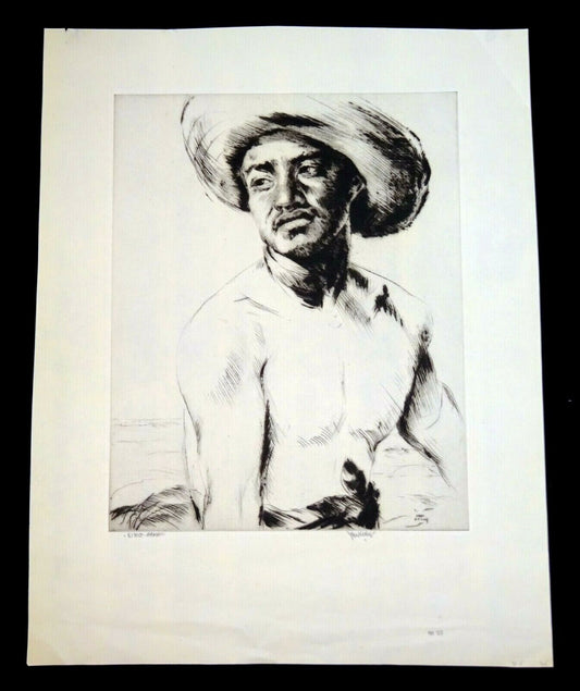 1920s Hawaii Etching Print "Kimo Hawaii" by John Melville Kelly (1879-1962)(Kel)