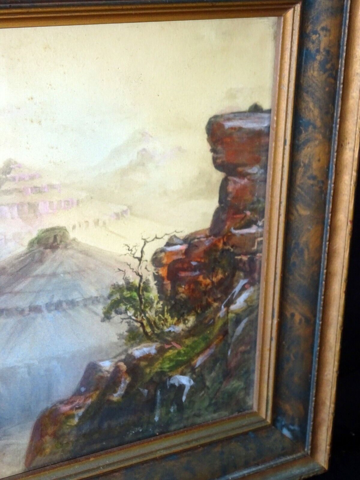 1924 California Gouache Painting on Paper "Grand Canyon" by J.M. (HeN)