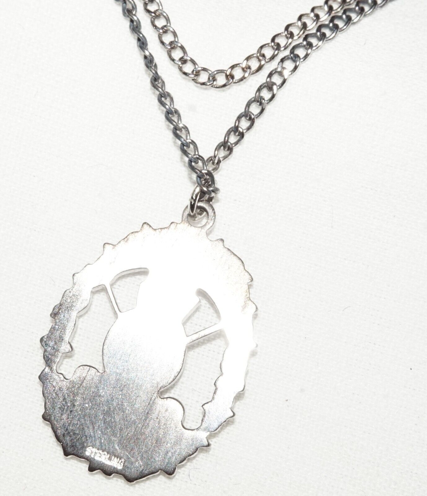 Vintage Sterling Silver Necklace w. 25th Anniversary Hawaiian Open Pendant (OdC)