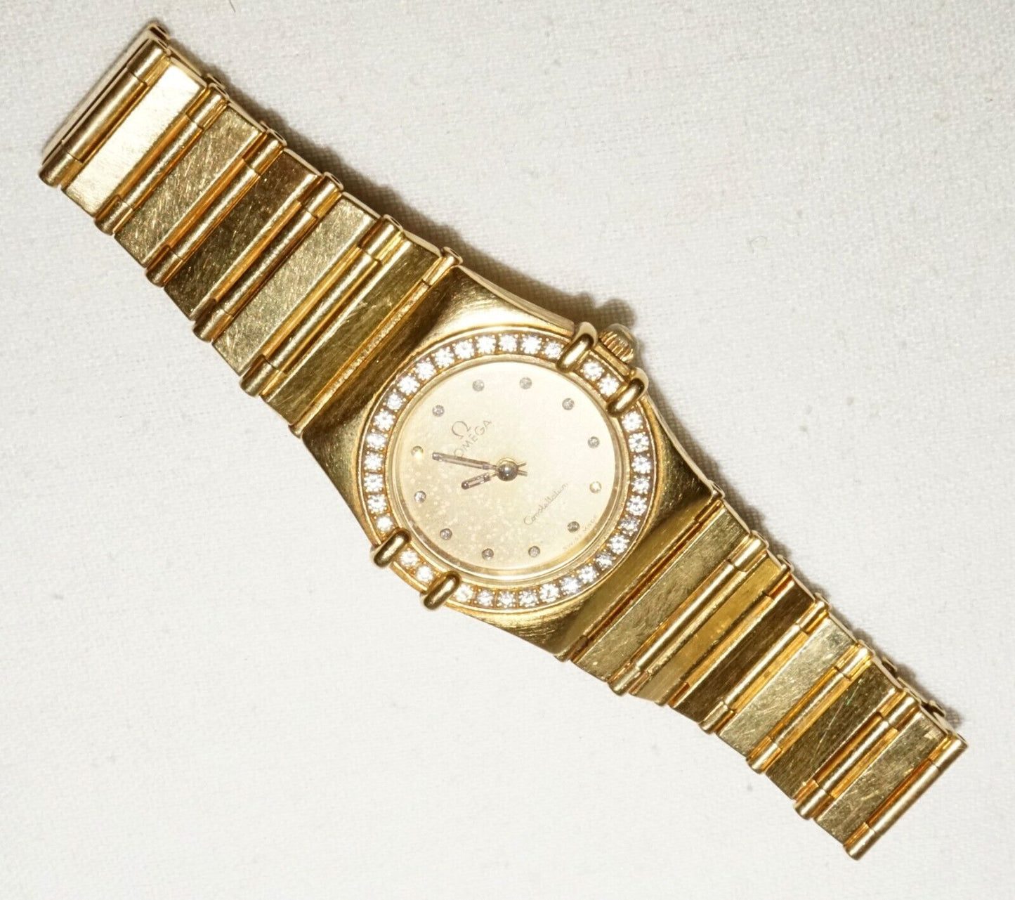 Vintage 18k Yellow Gold Constellation Diamond Wristwatch by Omega (LeD)