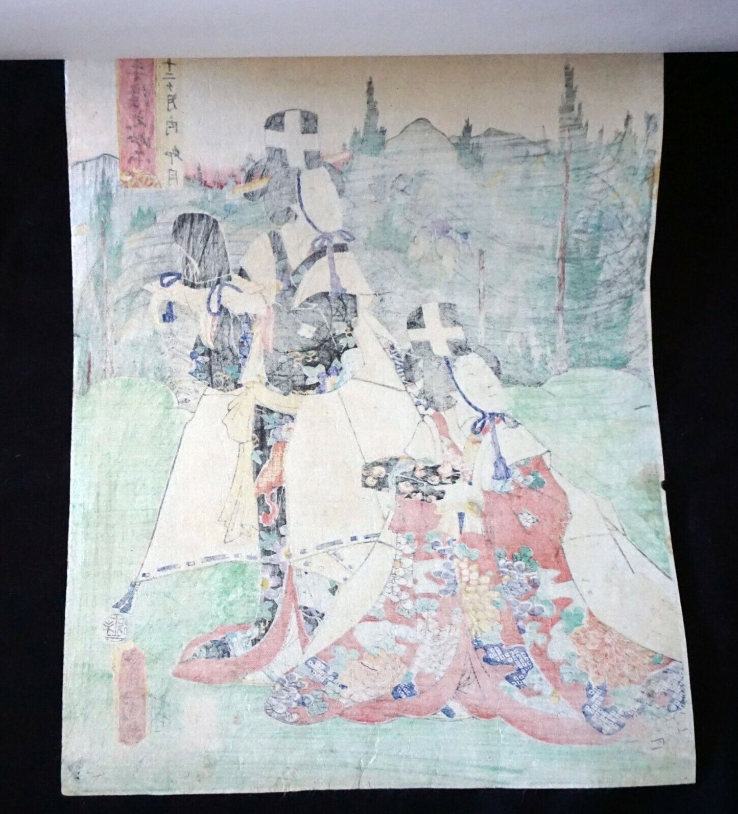 19C Japanese Woodblock Print Figures Toyokuni Utagawa Kunisada (1786-1864) (NiT)