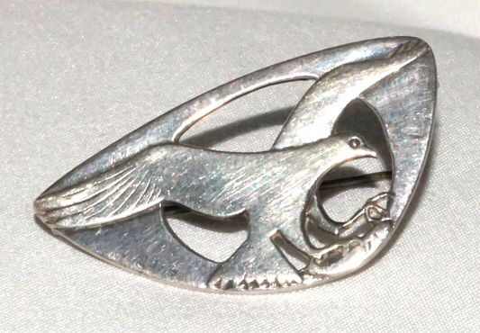 Vintage Scottish Shetland Silvercraft Silver Osprey Brooch Pin (QuC) 24