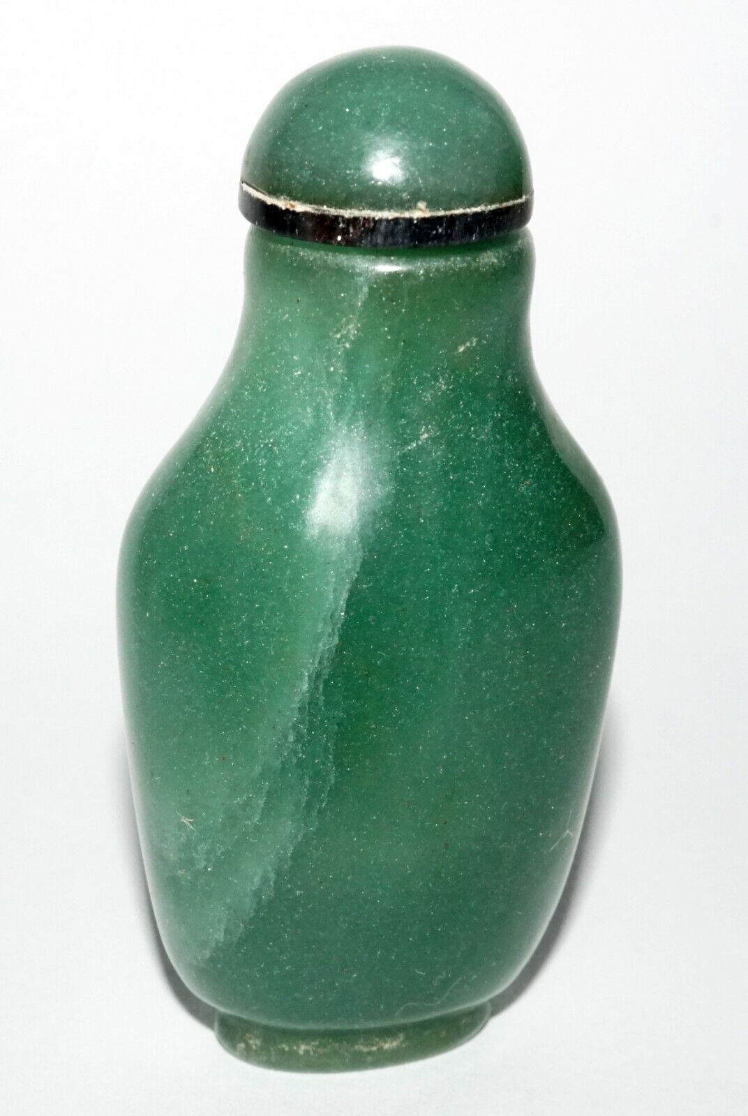 Vintage Chinese Green Aventurine Snuff Bottle w. Green Jade Stopper (LeS) G1