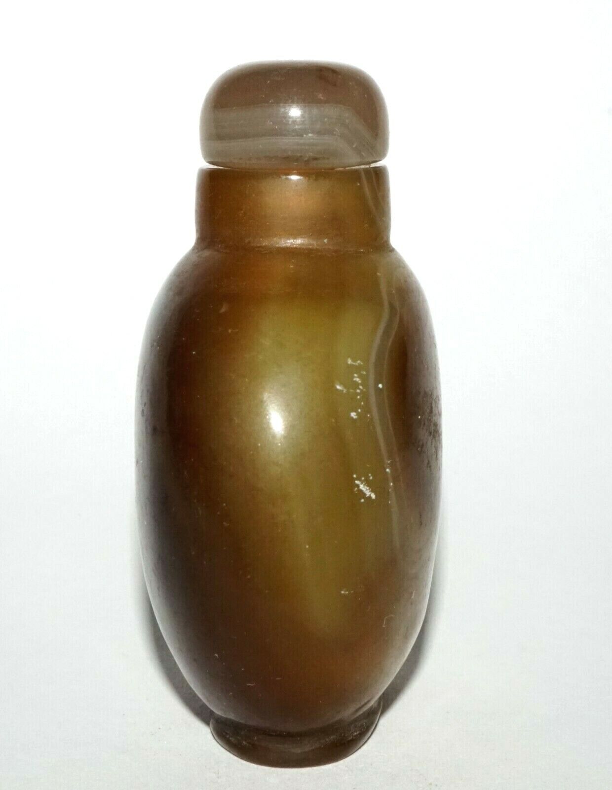 Vintage Chinese Grey Blue Red Agate Snuff Bottle w. Agate Stopper (LeS) G4