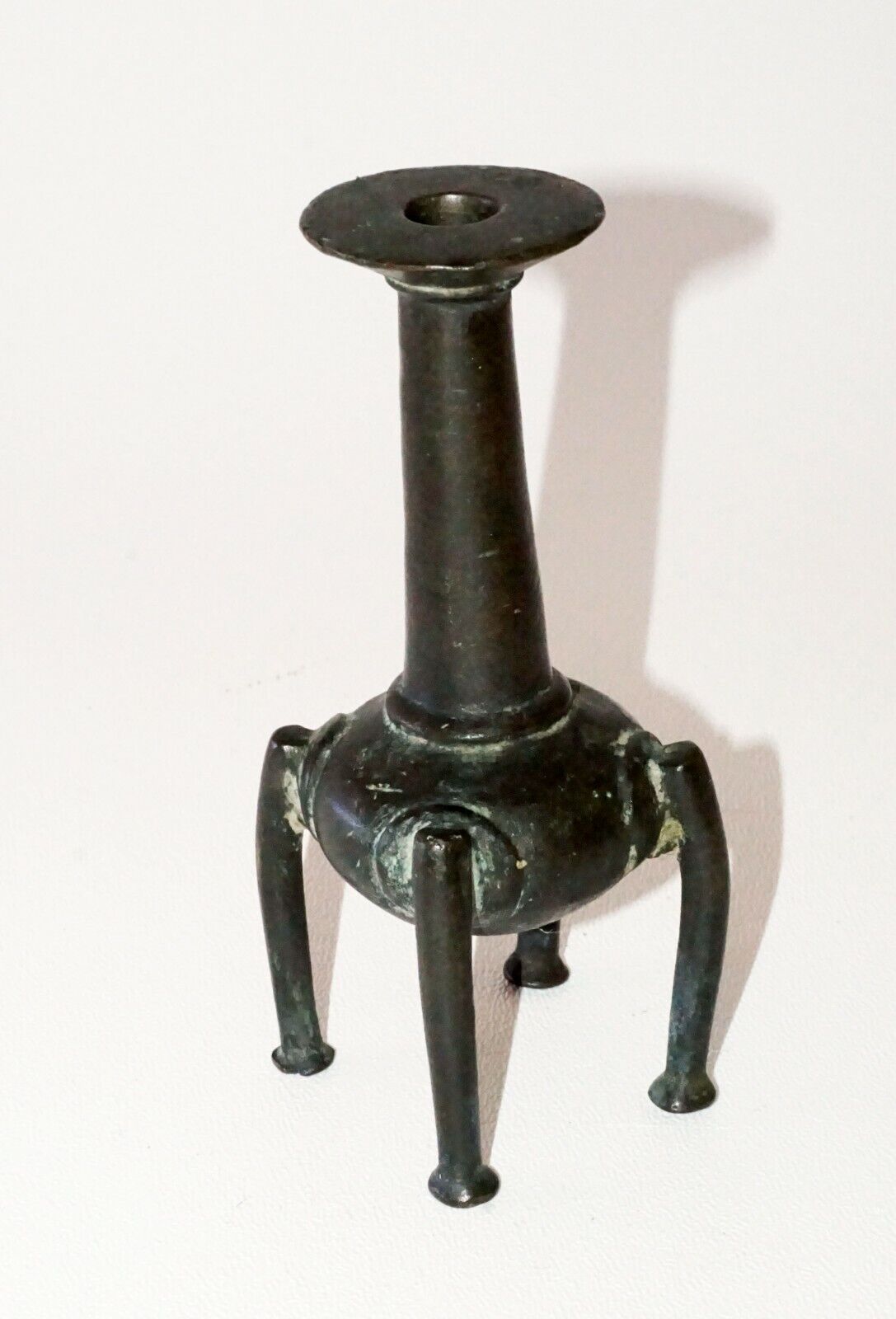 19C Chinese/Burmese/Tibetan Bronze Ritual Joss-stick Candle Holder (Nap)