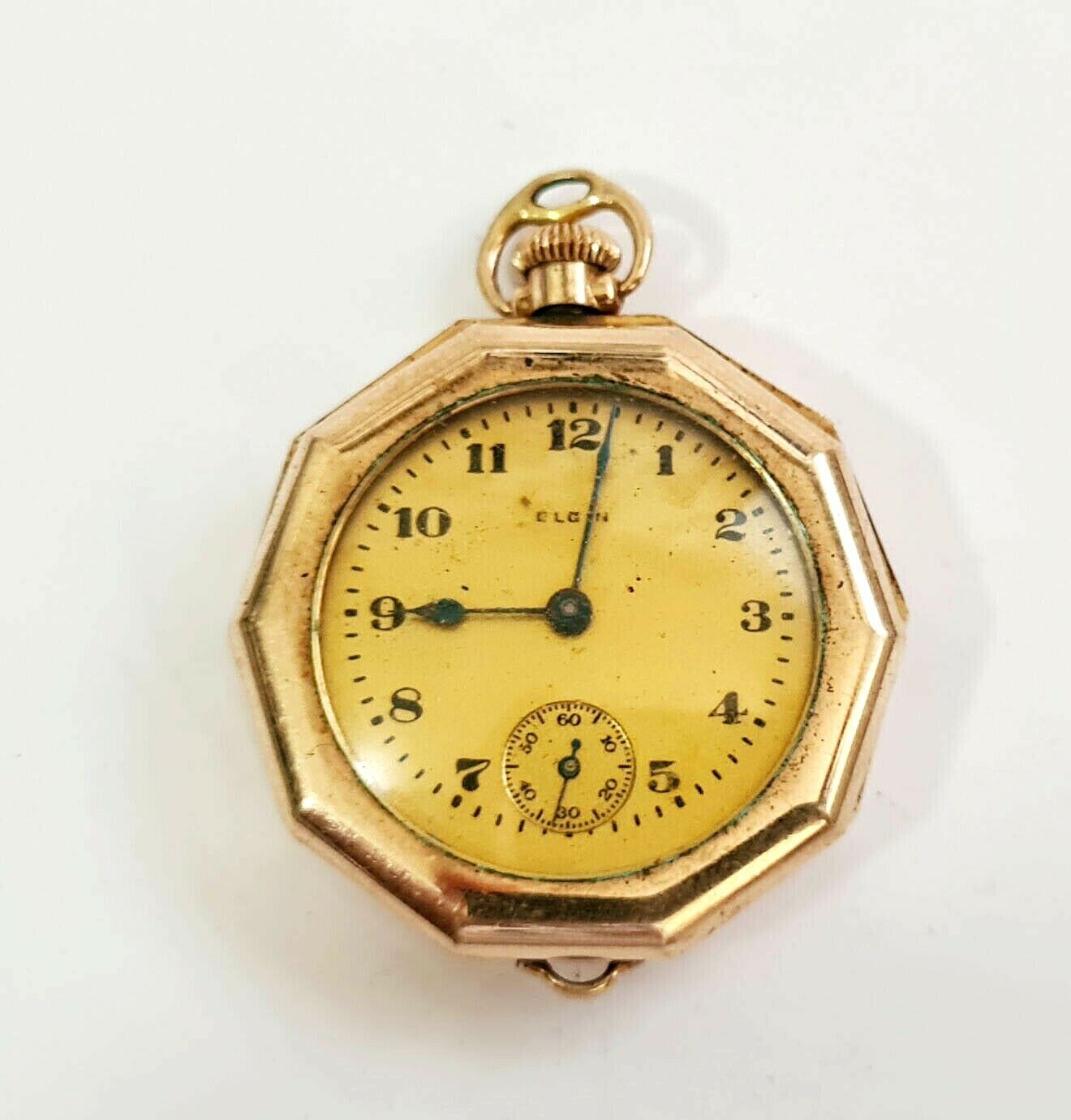 1927 US Gold Plated Open Face Ladies Half Hunter Pocket Watch by Elgin (AHB)