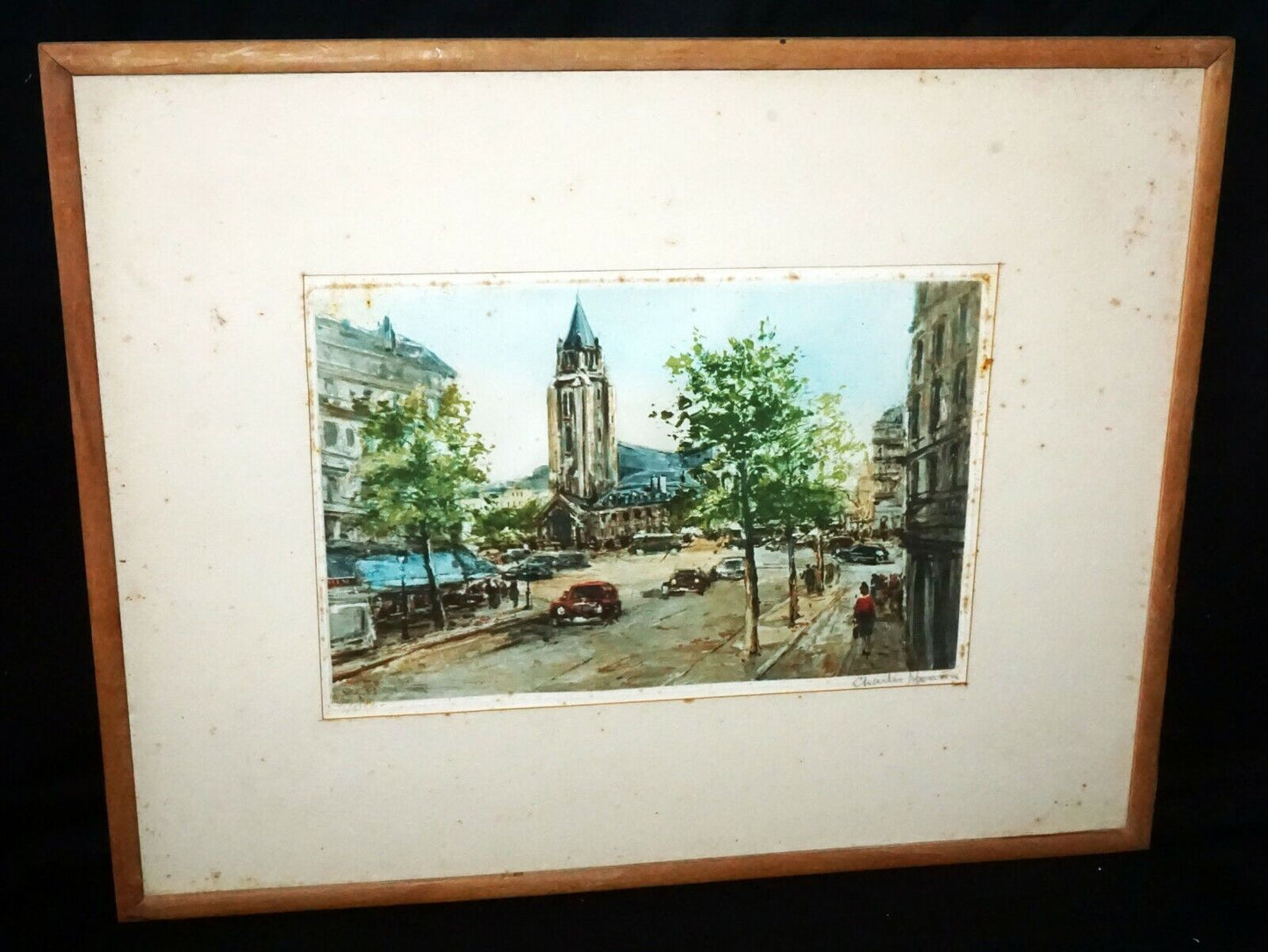 French Color Print 157/500 Cityscape & Church by Charles Maurin (1856-1914)(TaE)