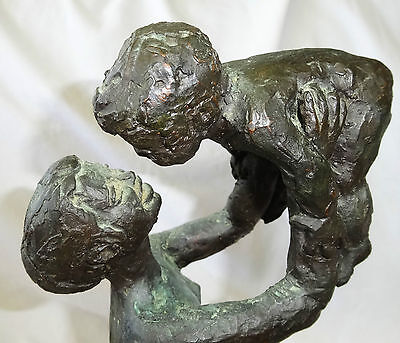 1960's CALIFORNIA BRONZE SCULPTURE "MOTHER & CHILD" by MARY MEDDA 4/50
