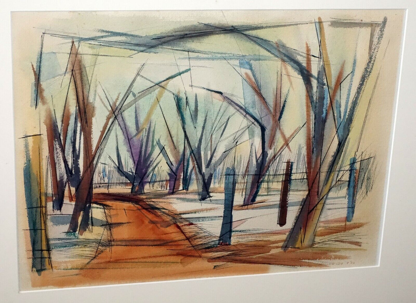 '52 Hawaii Watercolor Painting Forest Path by J. Halley Cox (1910-1974)(Dyb)