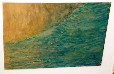 1965 Italian Abstract Oil Painting "Ocean" by Mario Lepore (1908-1972) (Rud)