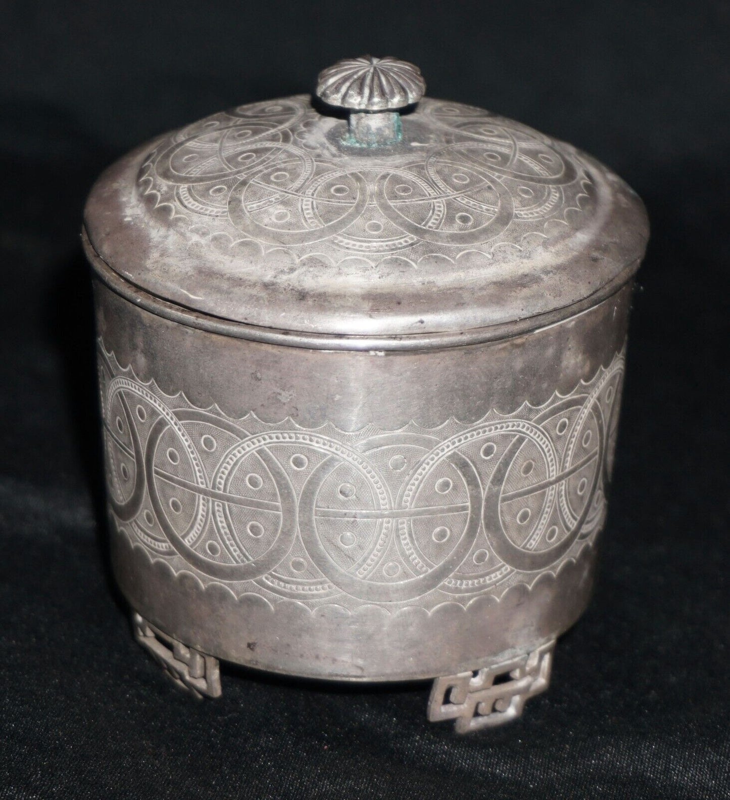 Vintage Small Silver Covered Container (AHB)