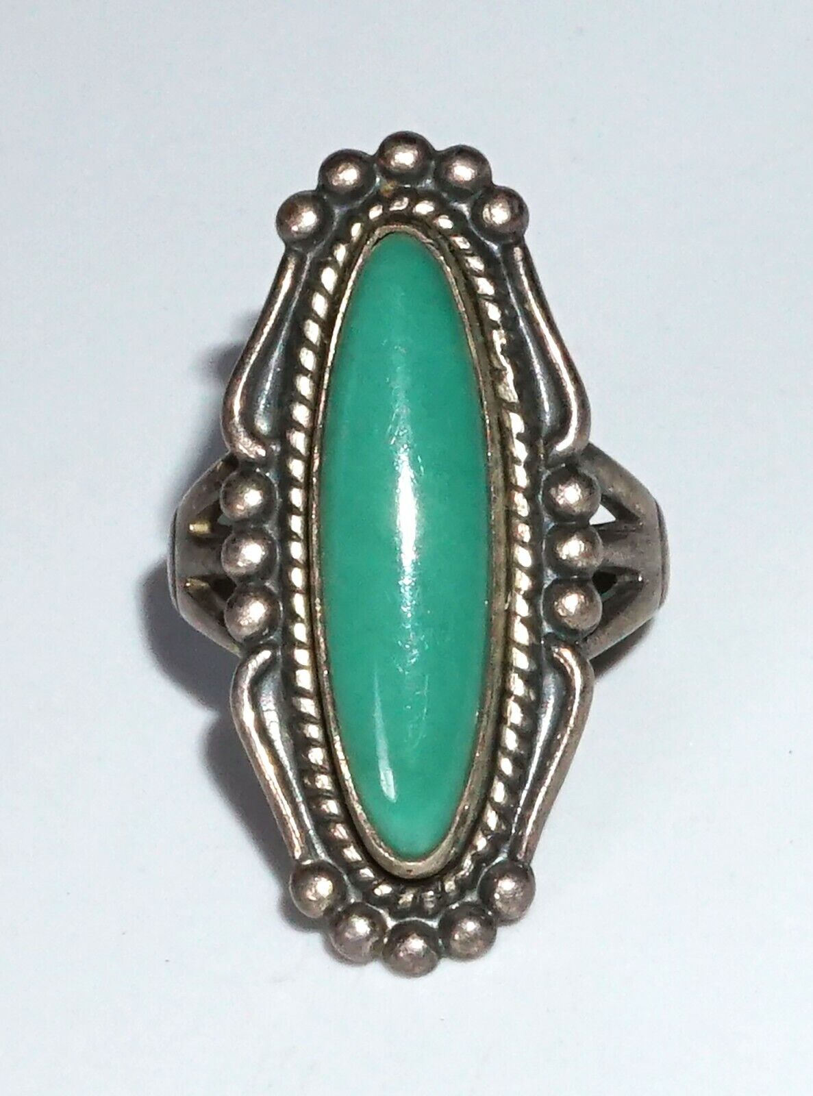 S.W. Sterling Silver Ring Sz. 6.75 w. Turquoise by Bell Trading Post (WMH)21-5