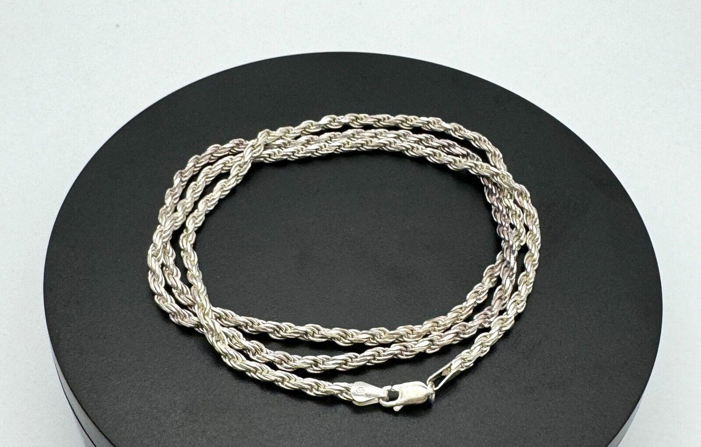 Vintage Sterling Silver 925 Thick Rope Style Necklace 29" (McC)