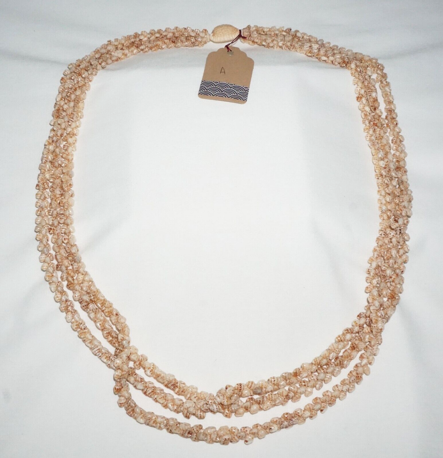 Vintage Hawaii 3x Strand Pikake Style Spotted Brown Niihau Shell Necklace (KiA)A