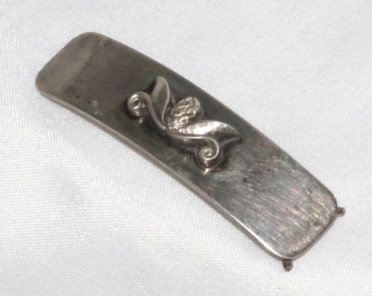 Vintage Georg Jensen Style Sterling Hair Clip w Acorn Accent (QuC) 24