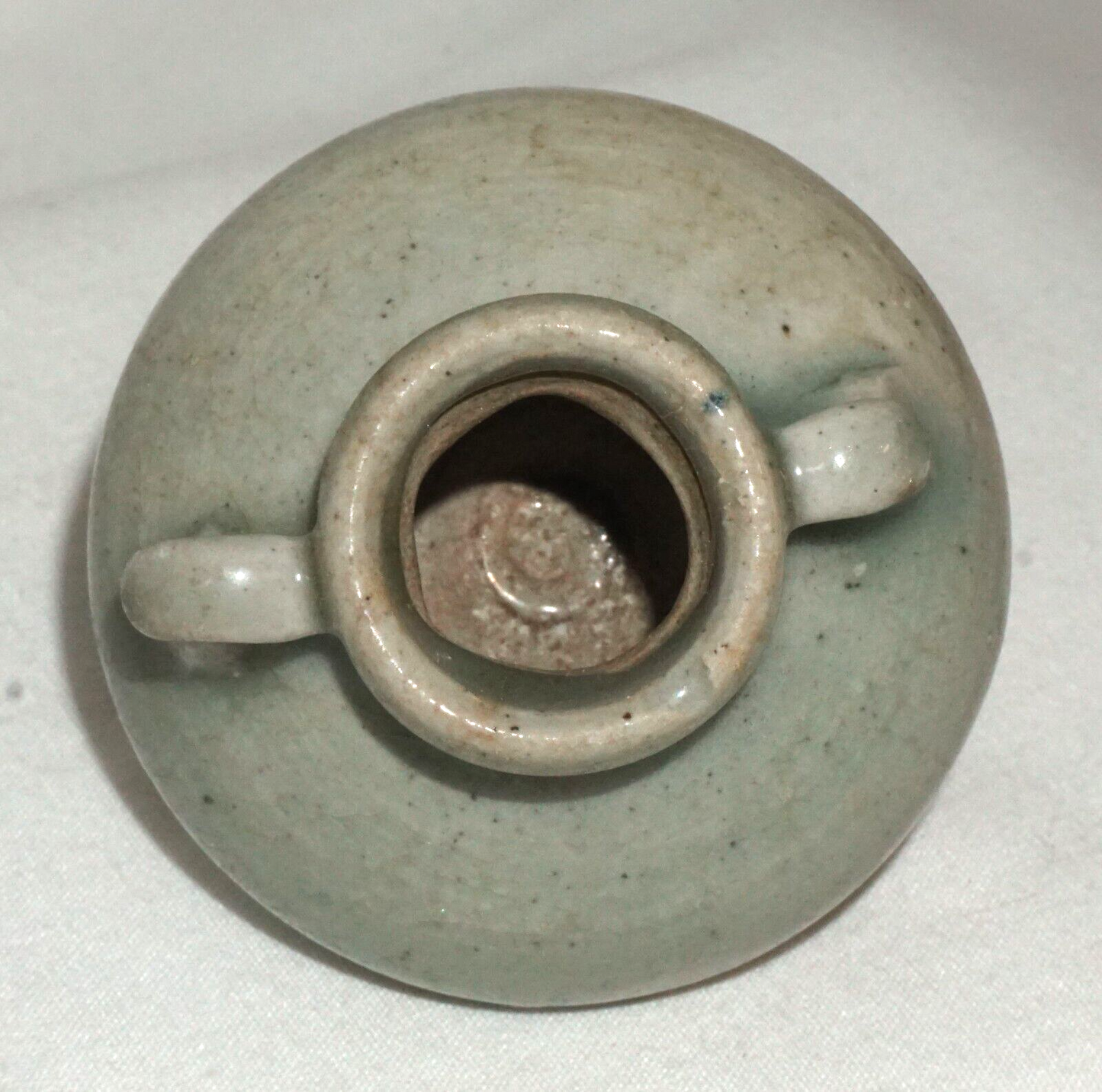 12C Chinese Song or Early Ming Dynasty Pottery Jarlet Celadon Glaze (JSt)36 IC