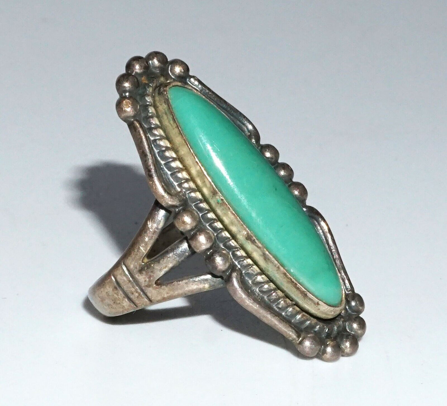 S.W. Sterling Silver Ring Sz. 6.75 w. Turquoise by Bell Trading Post (WMH)21-5