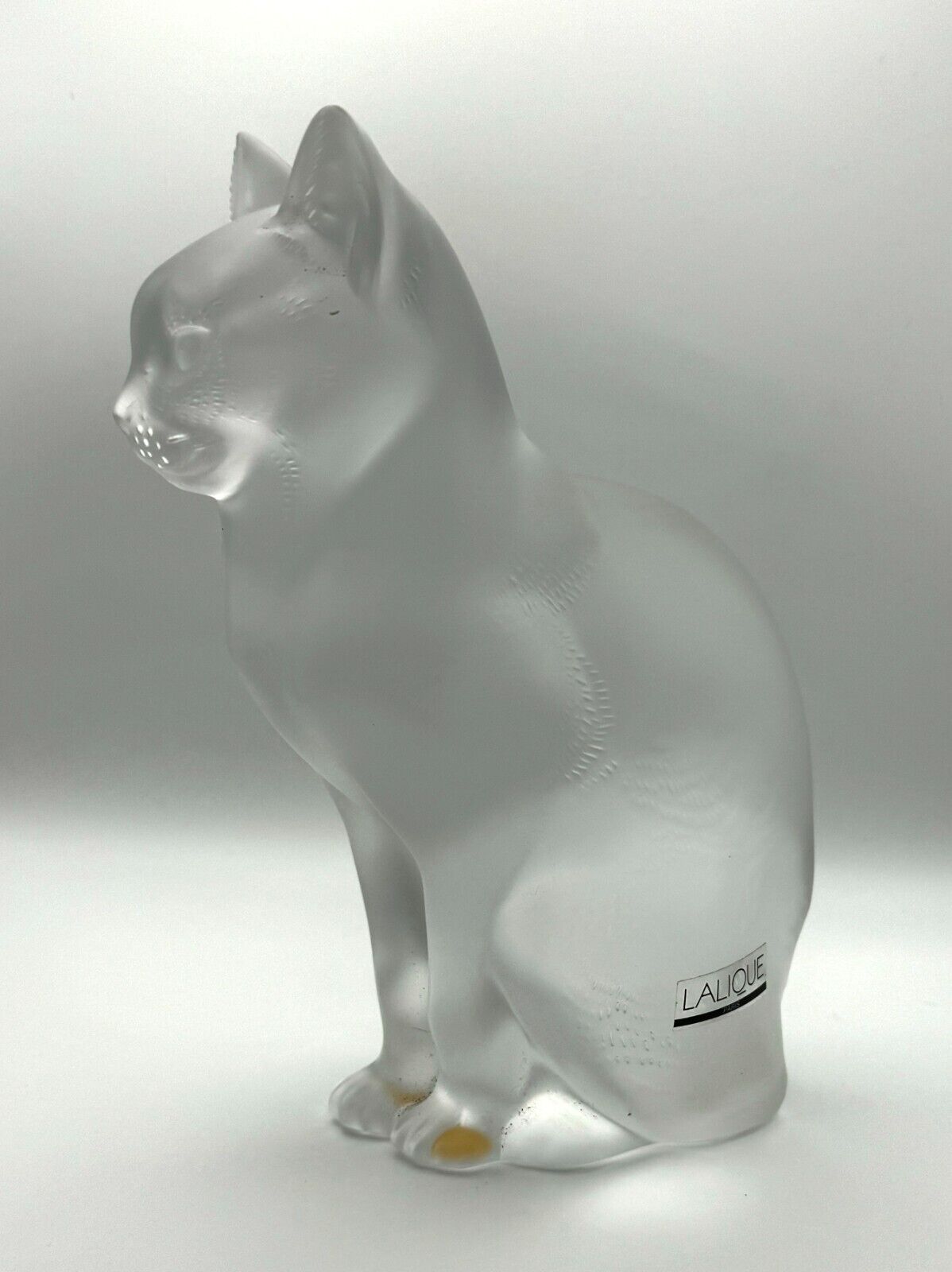 Vintage French Lalique "Chat Assis" Crystal Cat Figurine (TuC)