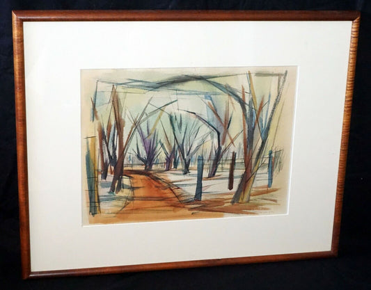 '52 Hawaii Watercolor Painting Forest Path by J. Halley Cox (1910-1974)(Dyb)