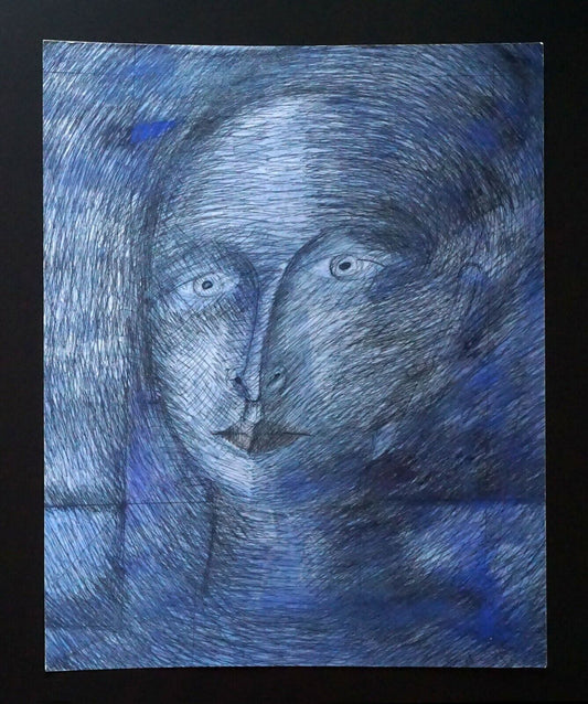 France HI Outsider Art Mixed Media Painting Portrait by Claude Vedel (EtJ)#20