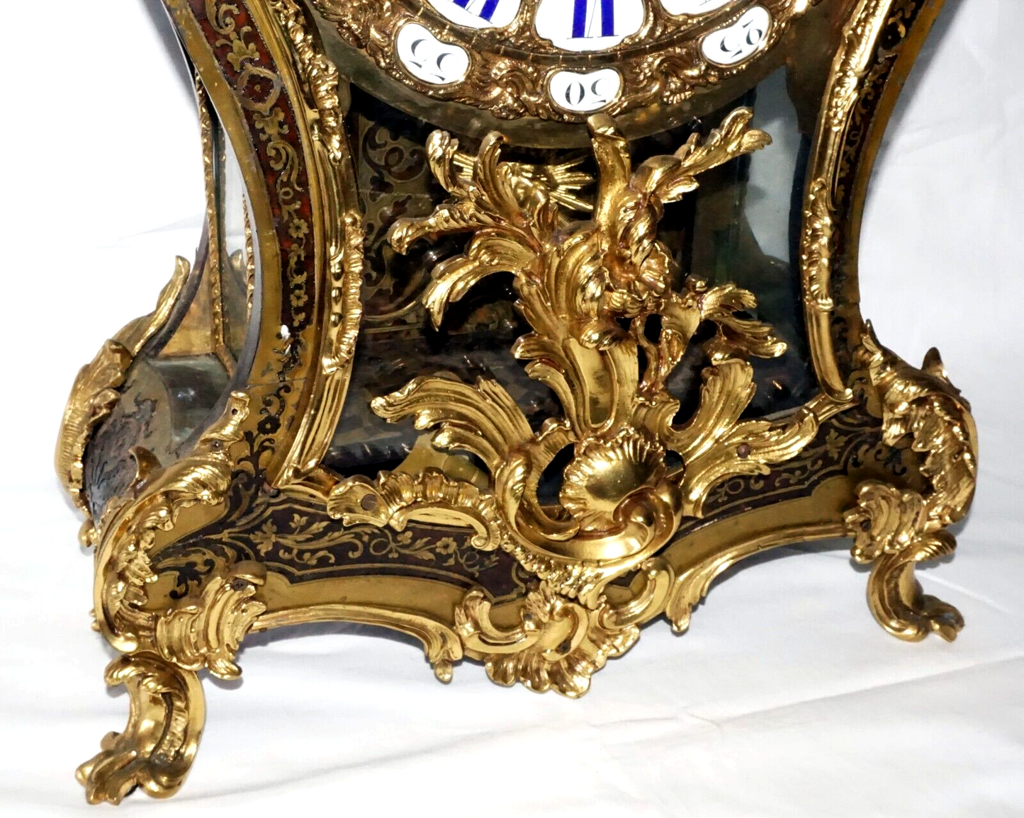 18C French Louis XV Wall Clock w Angel on Console sign Alexis Huau a Paris (JeP)