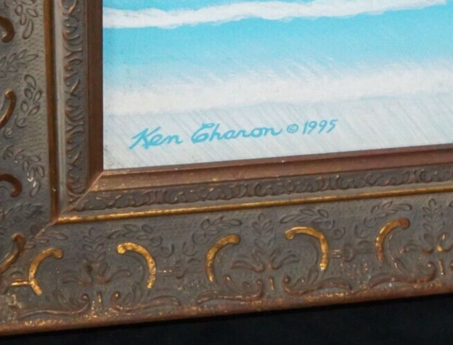 1995 Hawaii Acrylic Painting Rebirth of Venus Hawaiian Style by Ken Charon (PeN)