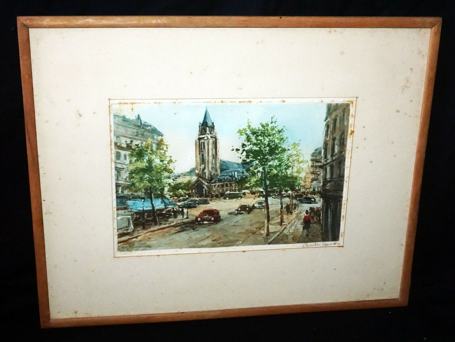 French Color Print 157/500 Cityscape & Church by Charles Maurin (1856-1914)(TaE)