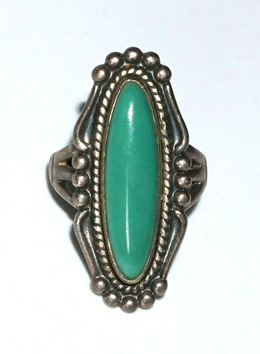 S.W. Sterling Silver Ring Sz. 6.75 w. Turquoise by Bell Trading Post (WMH)21-5