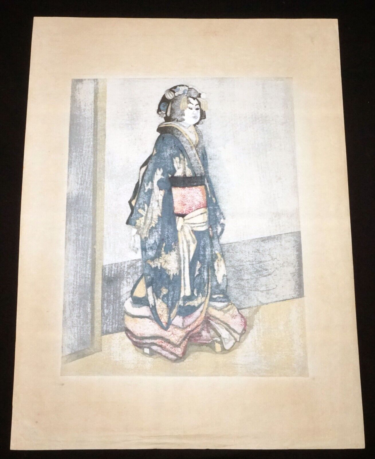 '56 Japanese Color Woodblock Print Bunraku Puppet by Jun'ichirō Sekino (SeF)