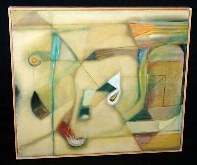 '16 Thai Modernist Oil Painting Mind Game #1 by Sanit Khewhok (born 1944)(Kay)