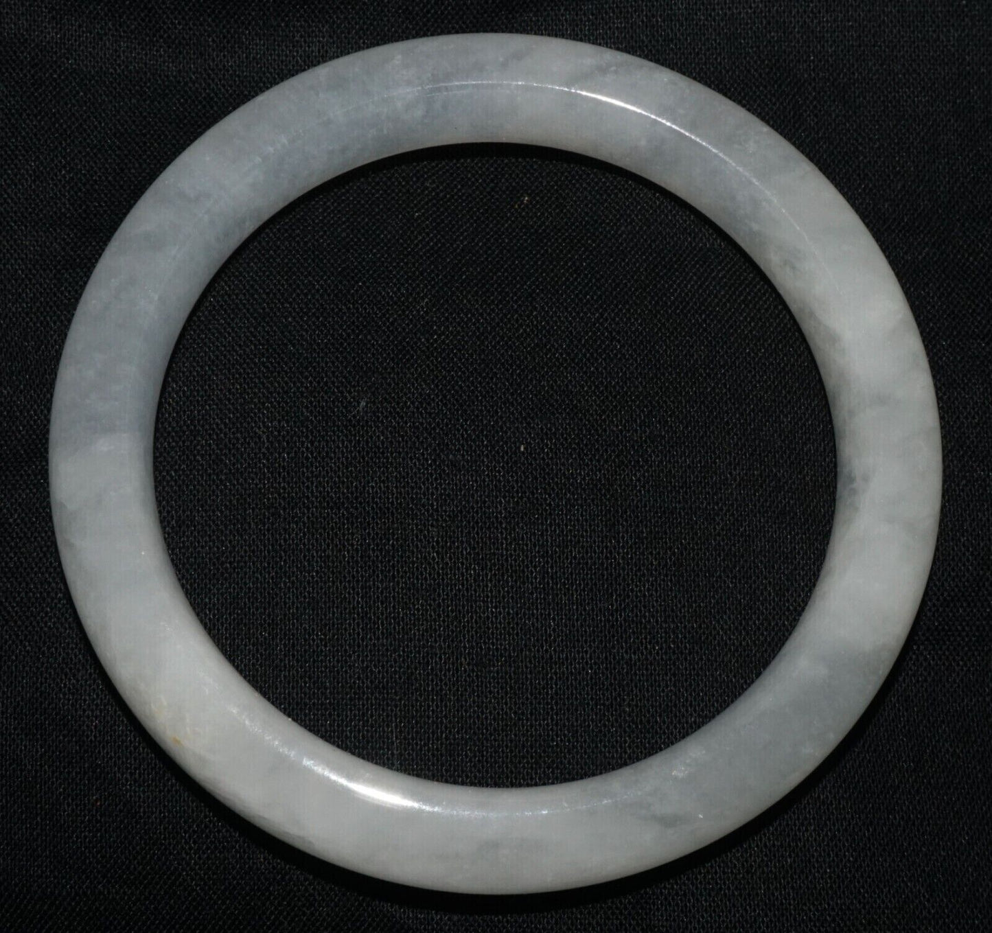 Vintage Chinese Semi Translucent White Jadeite Jade Bangle Bracelet (LeS) G11