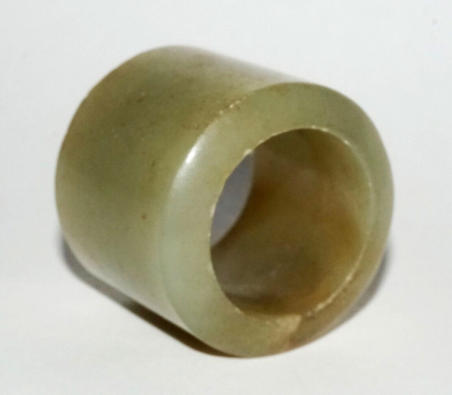 Antique Chinese Dark Celadon Green Nephrite Jade Archers Ring Sz.12 (LeS)R14