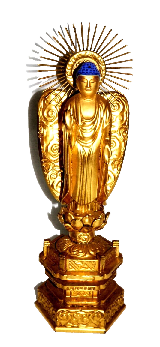 Japanese Gild Amitabha Buddha w Radiant Halo (MiM)