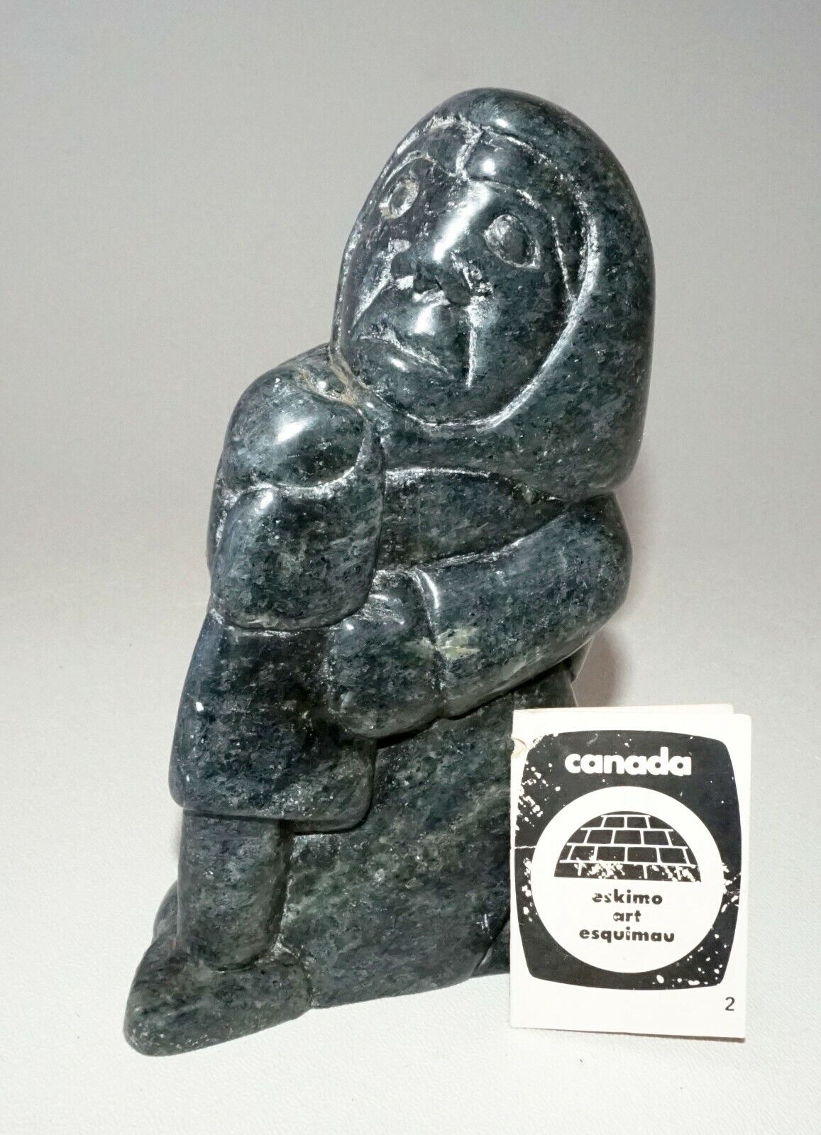 1993 Inuit Eskimo Stone Carved Figure by Adamie Ningiuk Inukjuak (CLB)