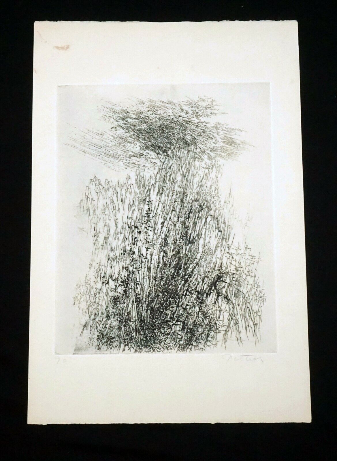 1970s US Abstract Etching Print "Yosemite" by Gabor Peterdi (1915-2001)(***)