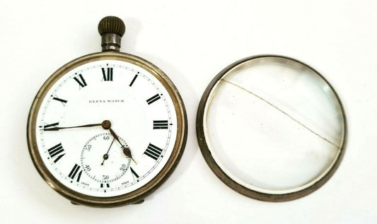 Vintage Swiss 900 Silver Half Hunter Pocket Watch by Berna Watch Co. (AHB)