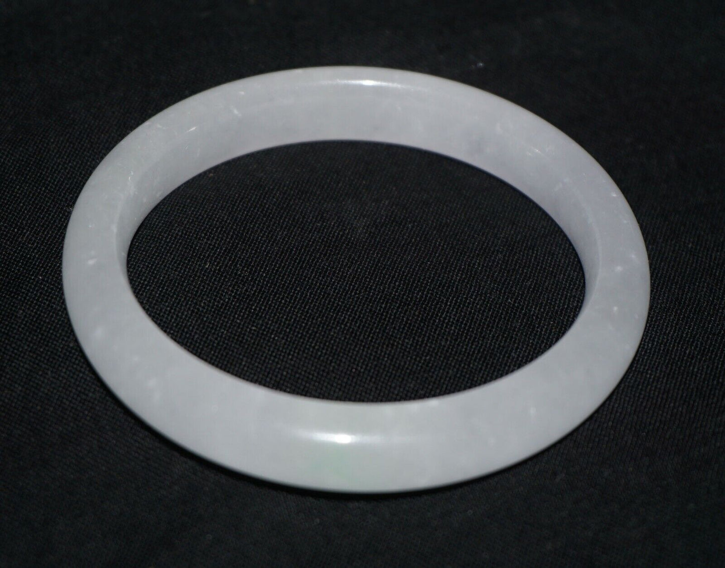 Vintage Chinese Semi Translucent White Jadeite Jade Bangle Bracelet (NoN) B1