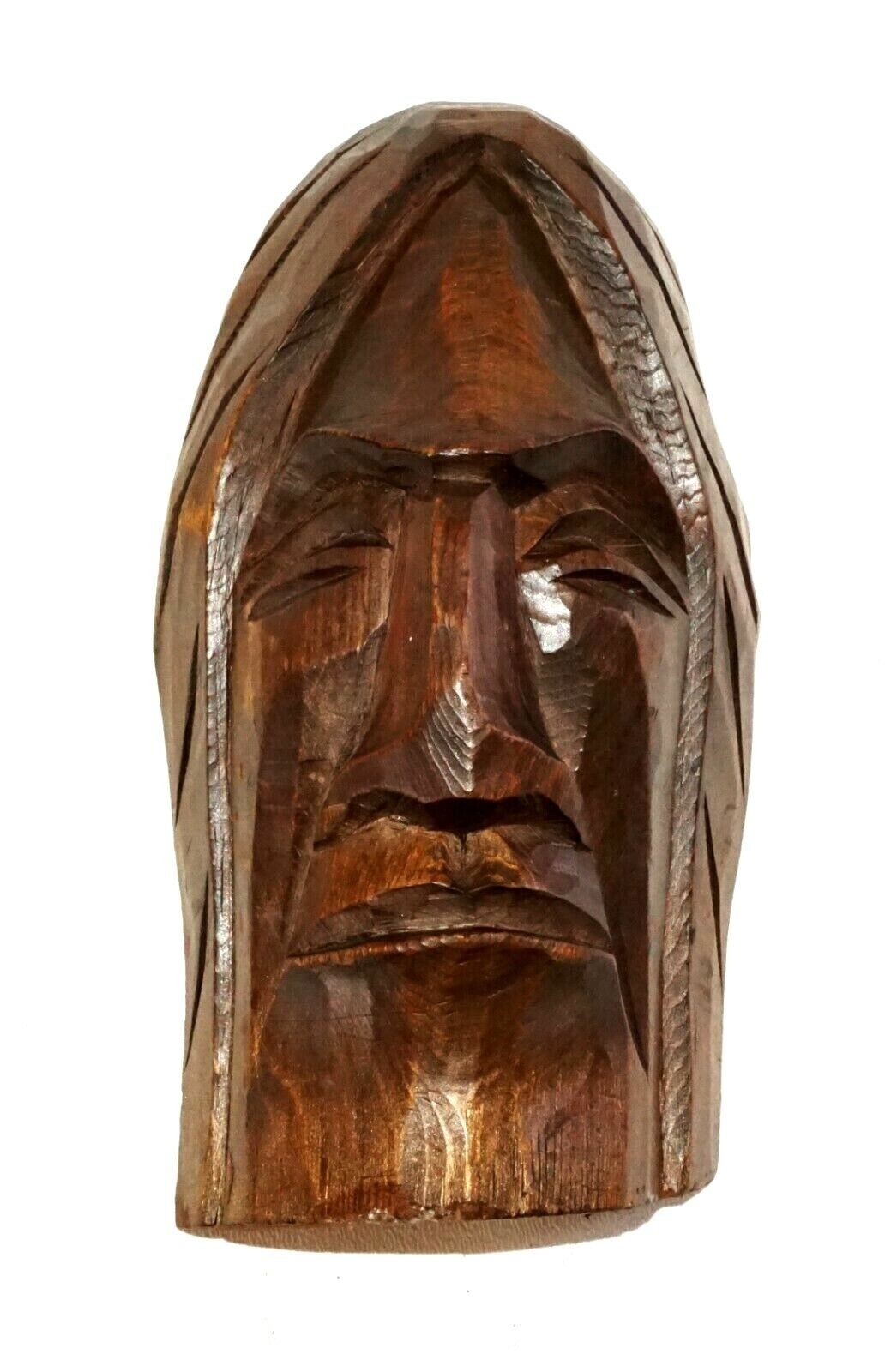 Canada Squamish Nation Carved Wooden Face Sculpture by Fred Baker (B. 1956)(Nil)