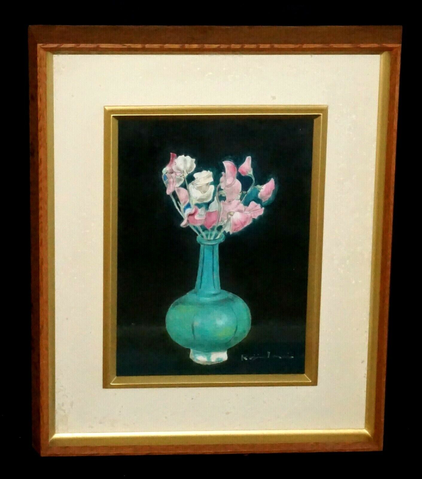 1960s Japanese Framed Painting "Flowers in a Vase" by Rojin Imai (1909-?)(PoD)