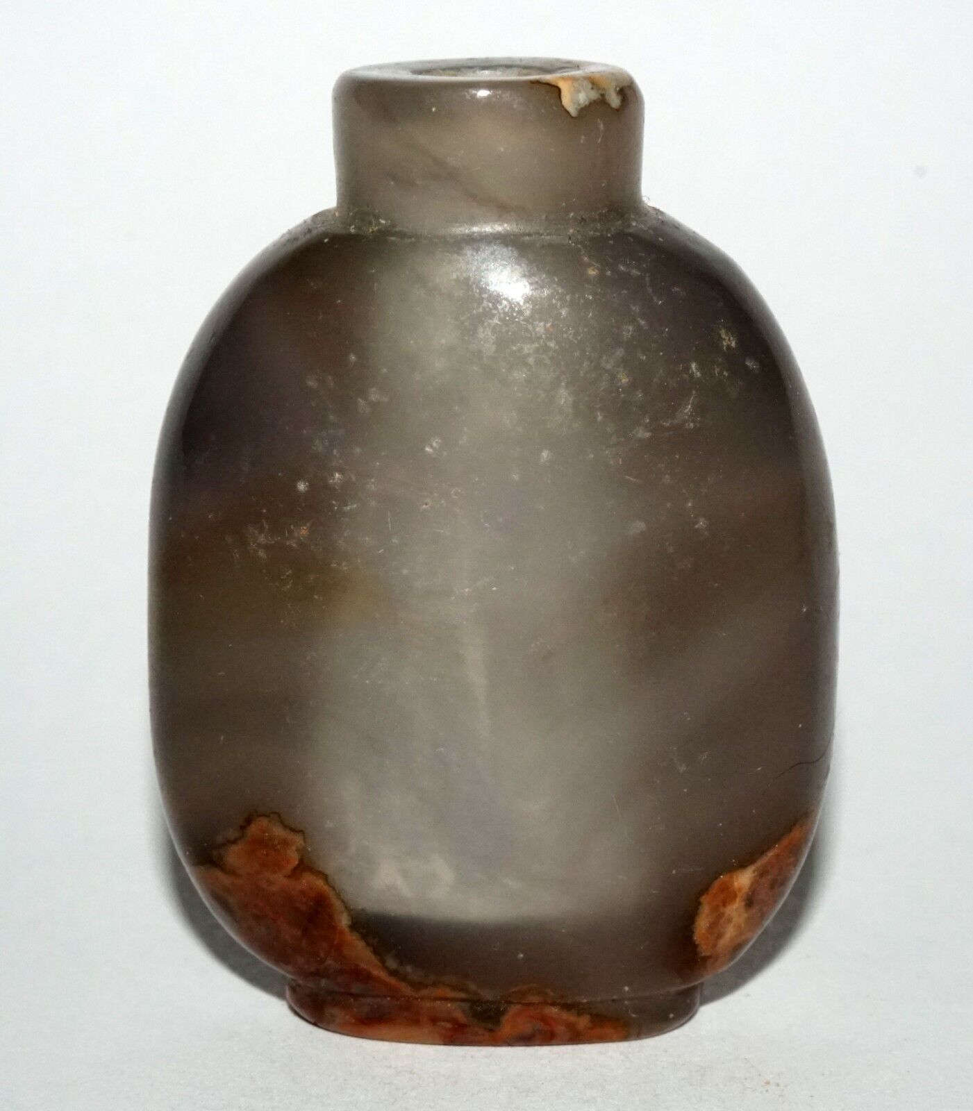 Vintage Chinese Semi Translucent Included Agate Snuff Bottle - no top (LeS) G4