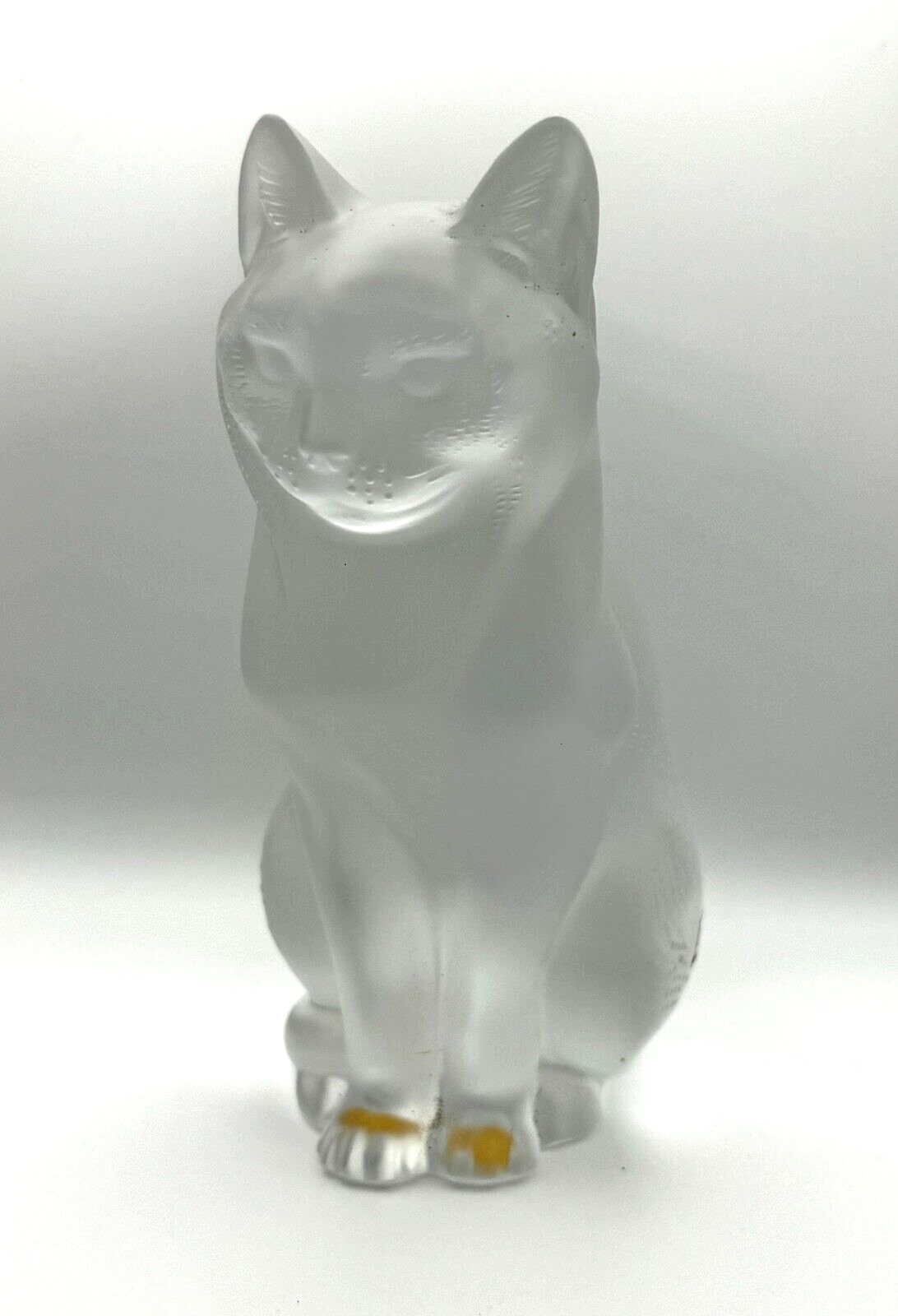 Vintage French Lalique "Chat Assis" Crystal Cat Figurine (TuC)