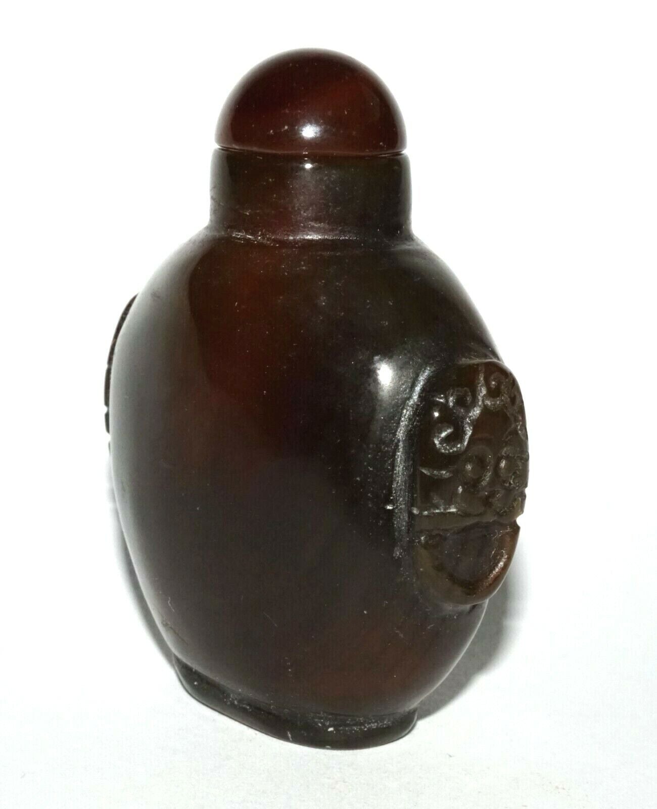 Vintage Chinese Dark Red Agate Snuff Bottle w. Matching Stopper (LeS) G4