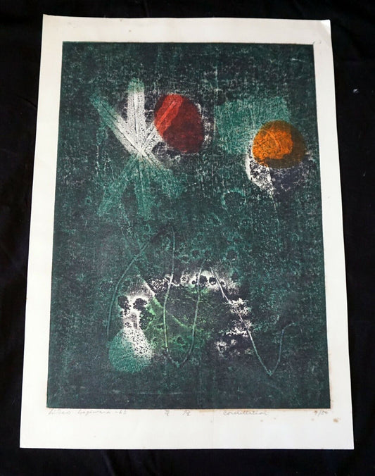 1965 Japanese Woodblock Print 7/50 "Constellation" by Hideo Hagiwara (NiT)