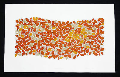 1981 HAWAII ABSTRACT PRINT 19/300 "AUTUMN LEAVES" by SATORU ABE (***)